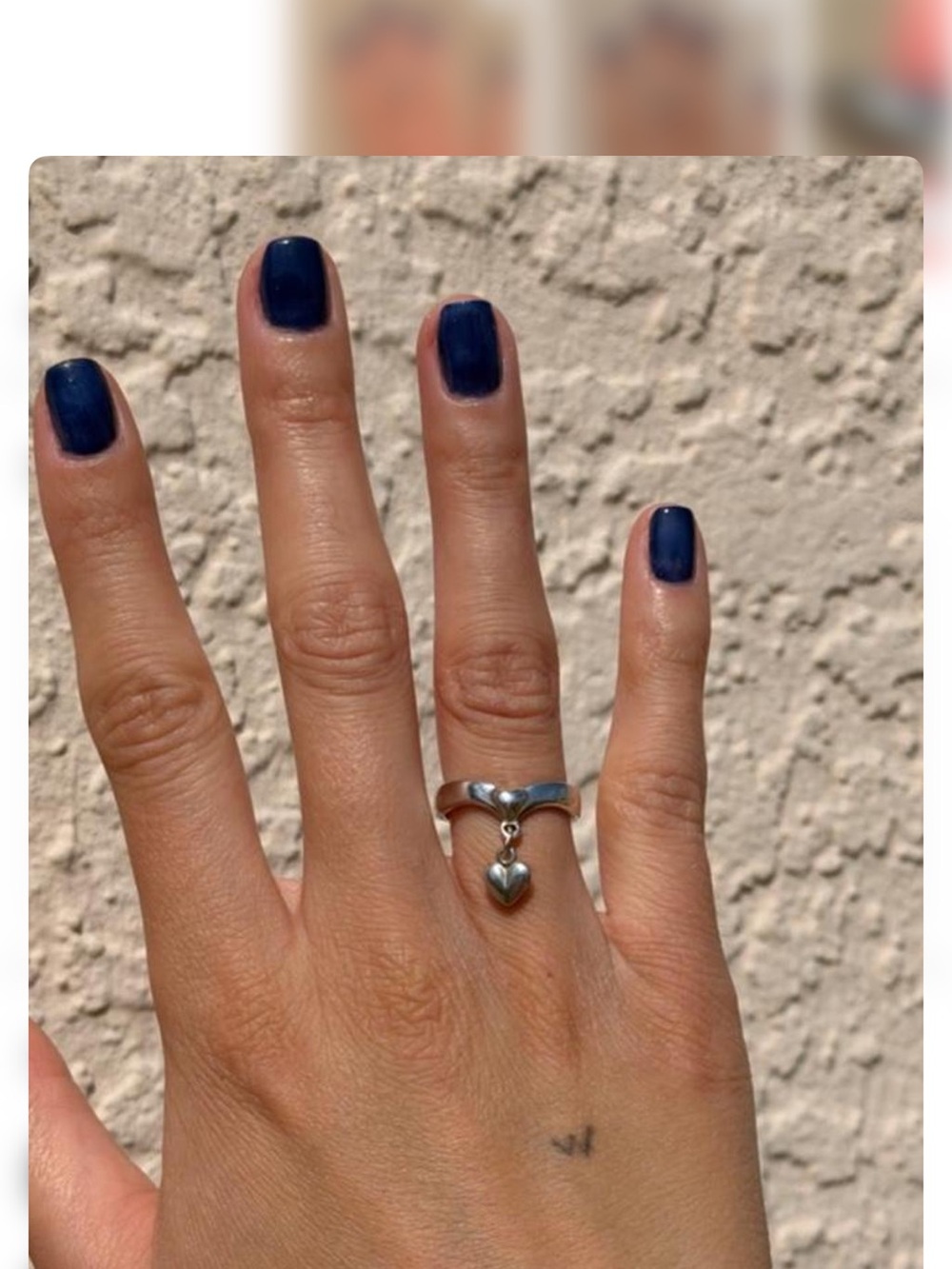 Sterling Silver Heart Dangle Ring